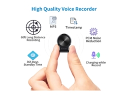 Lurelia Gravador De Voz Magnético 8gb Com Usb, Ativação Por Voz, Redução De Ruído Para Reuniões, Aulas, Palestras - Preto