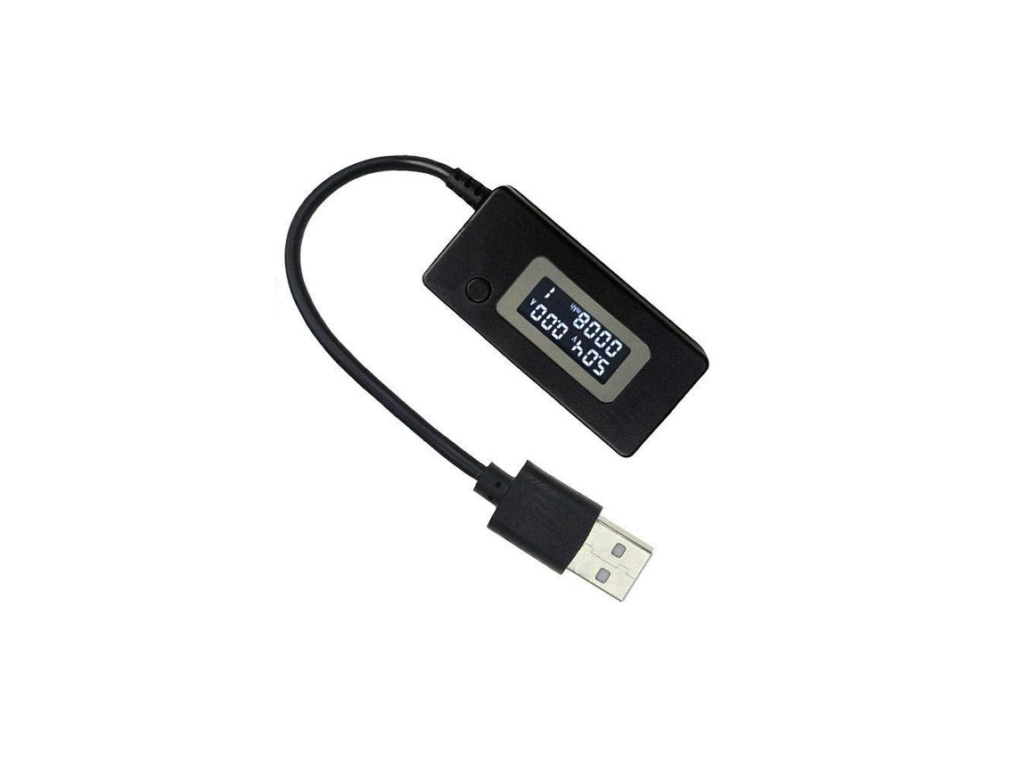 Monitor De Tensão Digital Lcd, 1 Detector Usb, Voltímetro, Amperímetro