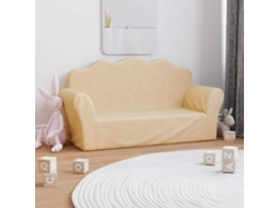 Vidaxl Sofá Infantil 2 Lugares Peluche Macio Creme