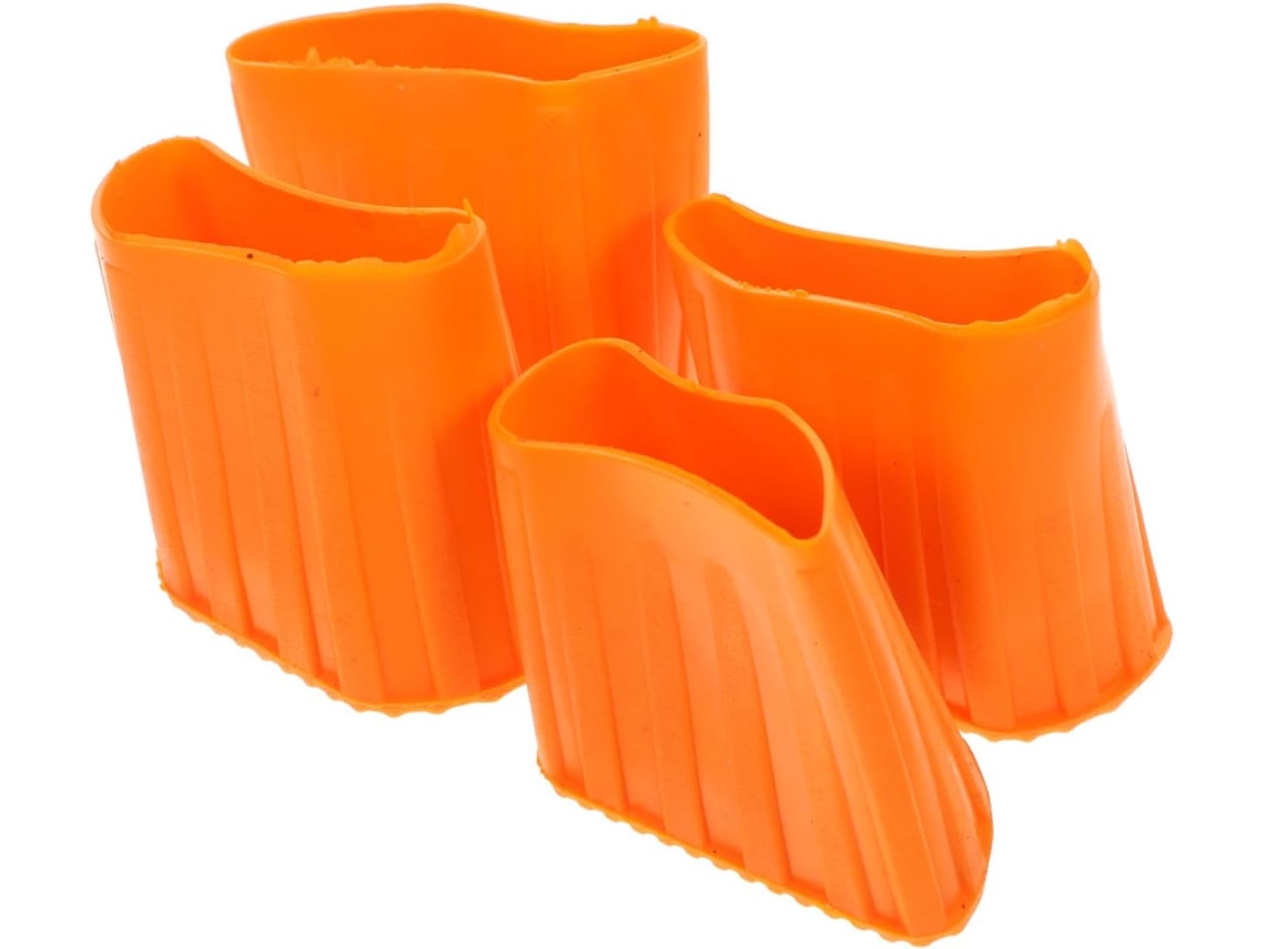 4 Protetores De Pé De Escada Antiderrapantes Em Silicone Laranja E