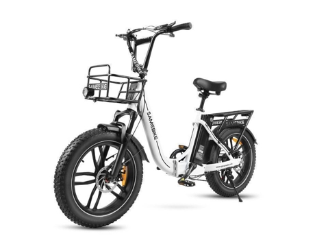 Samebike C05 Pro Bicicleta Elétrica 20 Vae Motor 500w Bateria 36v/13ah Autonomia 100 Km Shimano 7 Velocidades Branco Smartai