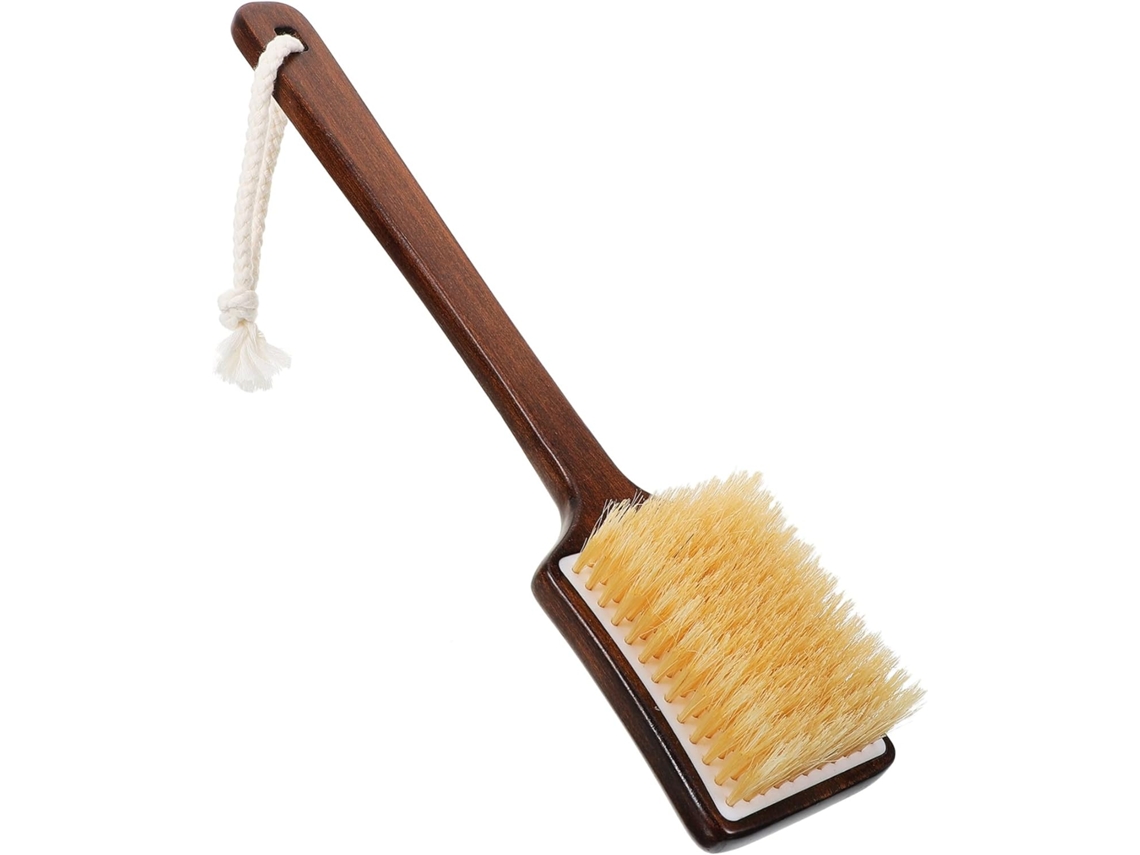 Escova De Banho Anneome Com Cerdas Javali Macias E Esfoliantes, Com Cabo Longo, Ideal Para Escovação A Seco E Limpeza