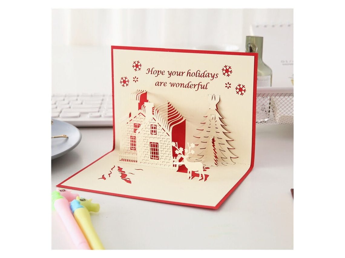 Cartões Pop Up De Natal E Ano Novo 3d Flkwoh Cartões Comemorativos De Natal E Ano Novo Castelo Aquaforge