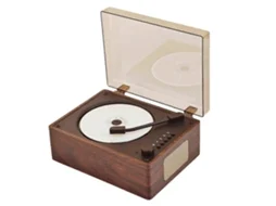 Leitor de CD retrô AQUAFORGE de madeira com Bluetooth, USB e entrada auxiliar