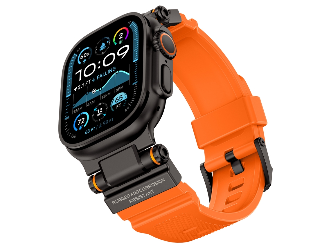Bracelete para Apple Watch 44/45/46/49mm XIAOMOYU (preto Laranja)