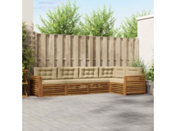 Vidaxl Conjunto De Sofás Para Exterior 5 Unid. Natural E Bege