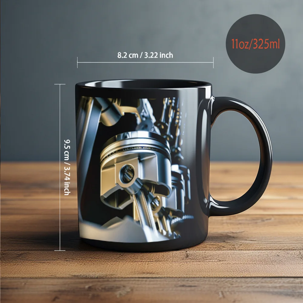 Caneca de Cerâmica com Motor Mecânico, Caneca 3d para Chá com Leite, Caneca Criativa para o Café da Manhã MDUG (estilo 5 330ml)