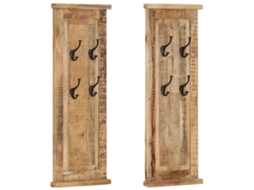Vidaxl Bengaleiros 2 Pcs Madeira De Mangueira Maciça 38x100 Cm
