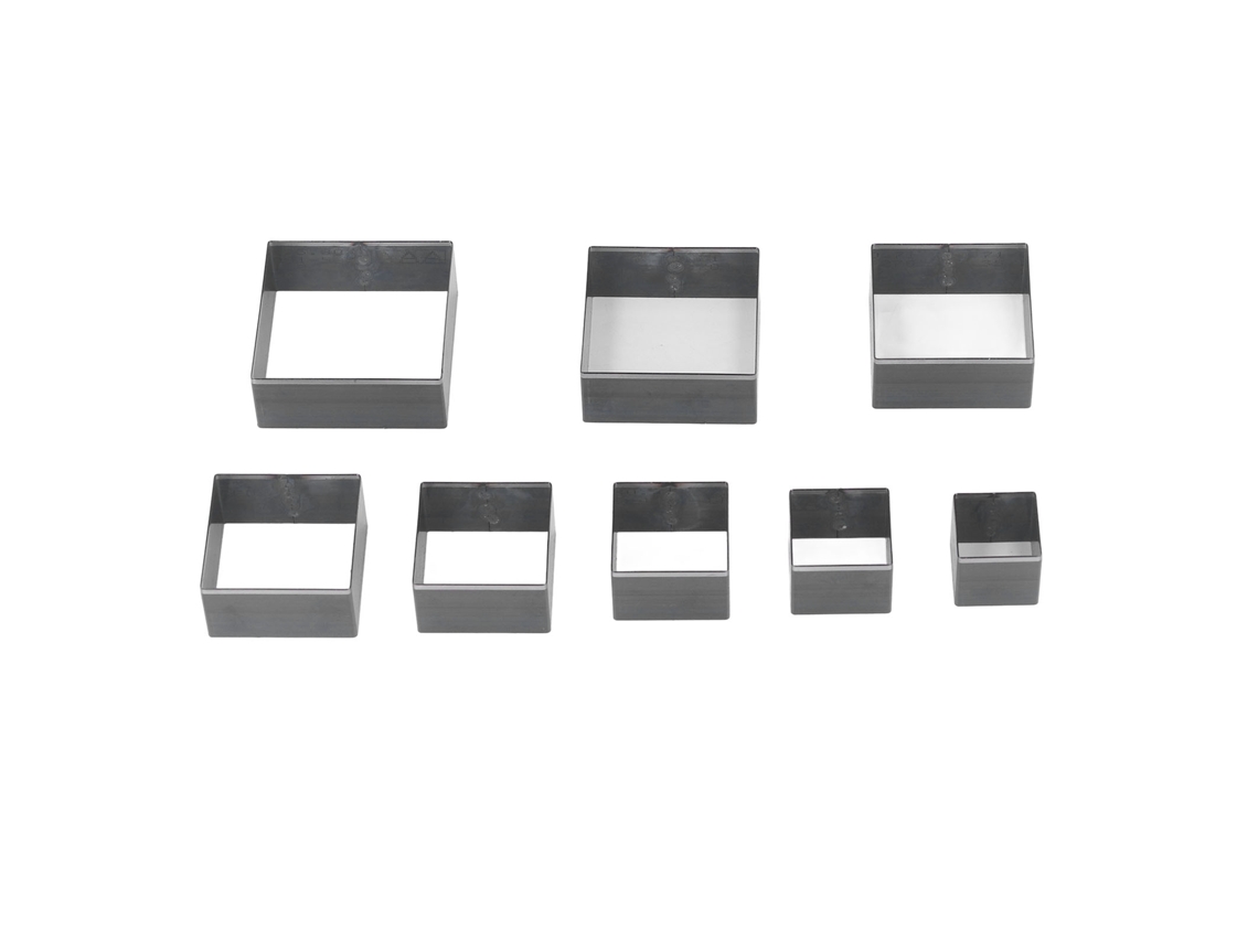 Matriz de Corte de Couro 8pcs Forma Quadrada de Aço Ligado