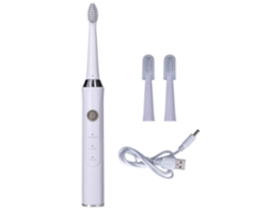 Escova de dentes elétrica ultrassônica USB recarregável IPX7 com 3 modos para viagem adulto S/MARCA