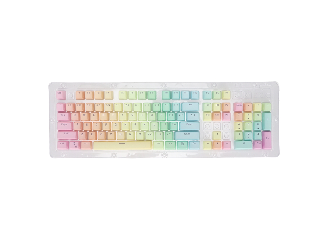 104 Teclas Personalizadas Translúcidas Gradiente Anti-descoloração Design Ergonômico Teclado Mecânico Pbt
