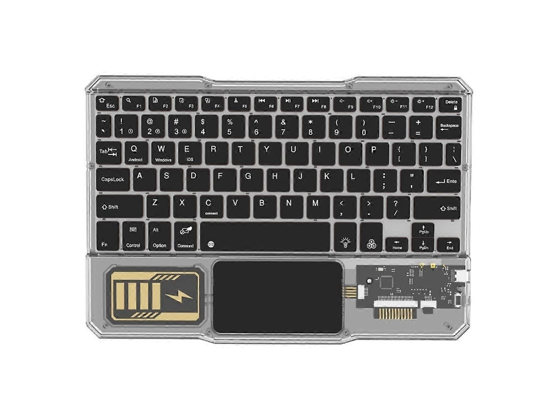 Lurelia Teclado Touchpad Bluetooth, Sem Fio, Touchpad, Recarregável, Cor Preto / Azul Para Pc, Tablet