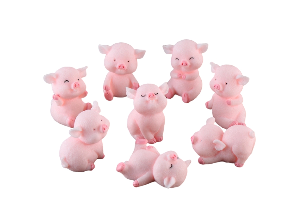 Figurinhas De Porco Pequenas (decoração De Bolo Presente)