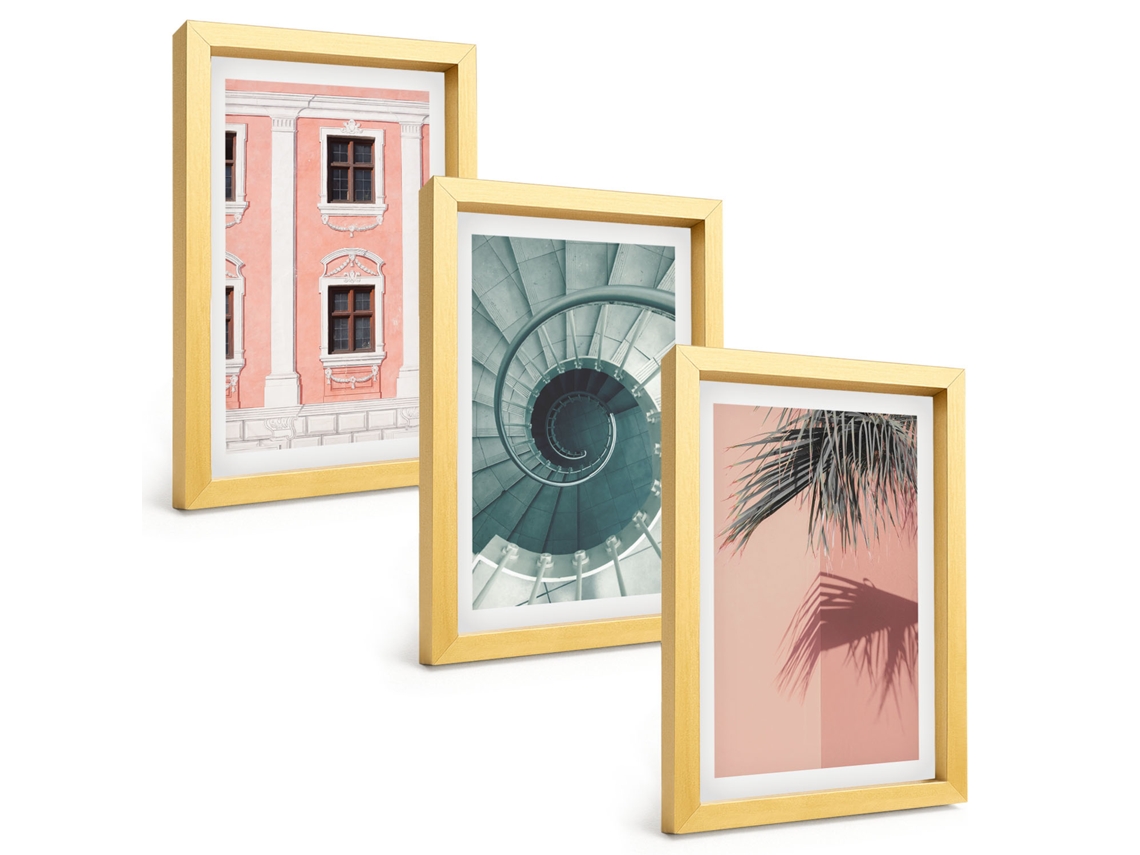 Composição De Quadros Espirais Em Tons Pastel Na Arquitetura Espelharte (3 Peças 20x30 Cm)