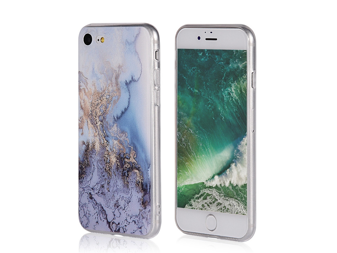 Capa de Silicone com Pintura de Mármore para iPhone EOOCOO