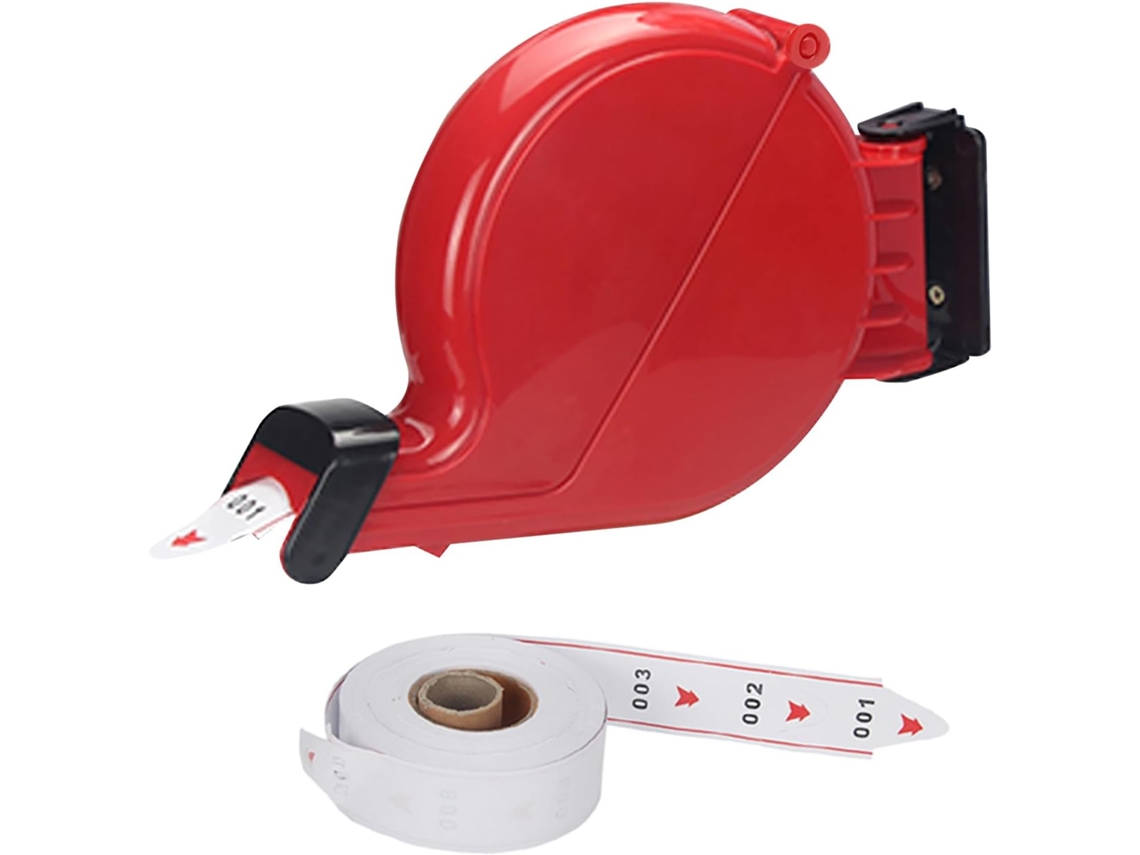 Dispensador de Bilhetes com Sistema de Números com 1 Rolo de Papel de 3 Dígitos 2 Grupos Número de 000-999 3 Dígitos Vermelho