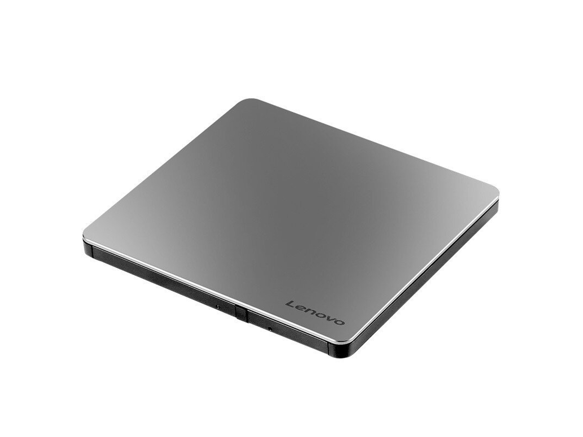Unidade externa 2 em 1 Lenovo DB85 de CD/DVD, Tipo C + USB, Leitor de CD, DVD e RW, Gravador óptico, Plug and Play