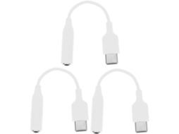 3 Peças Adaptador Usb-c Para P2 Branco, Cabo De Áudio Dac Digital Tipo-c Compatível Com Note, Plug And Play
