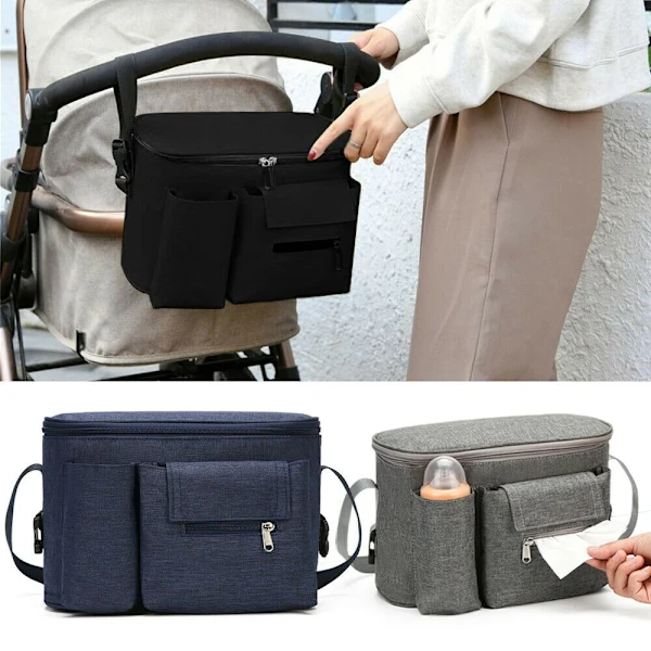 Suporte para Copo e Garrafa em Carrinho de Bebê, Preto AQUAFORGE