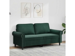 Vidaxl Sofá De 2 Lugares 140 Cm Veludo Verde-escuro