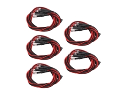 Kit De 5 Conjuntos De Luzes Led Para Carro Rc Com 4 Leds De 5mm Alto Brilho Luz Branca E Vermelha Para Faróis Modificados
