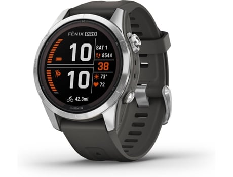 Smartwatch GARMIN Fenix 7S Pro Solar Edition (Bluetooth e Wi-Fi - Até 11/14 dias de autonomia com Energia Solar - Grafite)