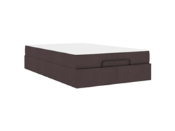 Conjunto 2 Estrutura Da Cama Vidaxl Bronzeado Tecido (120 X 190 Cm)
