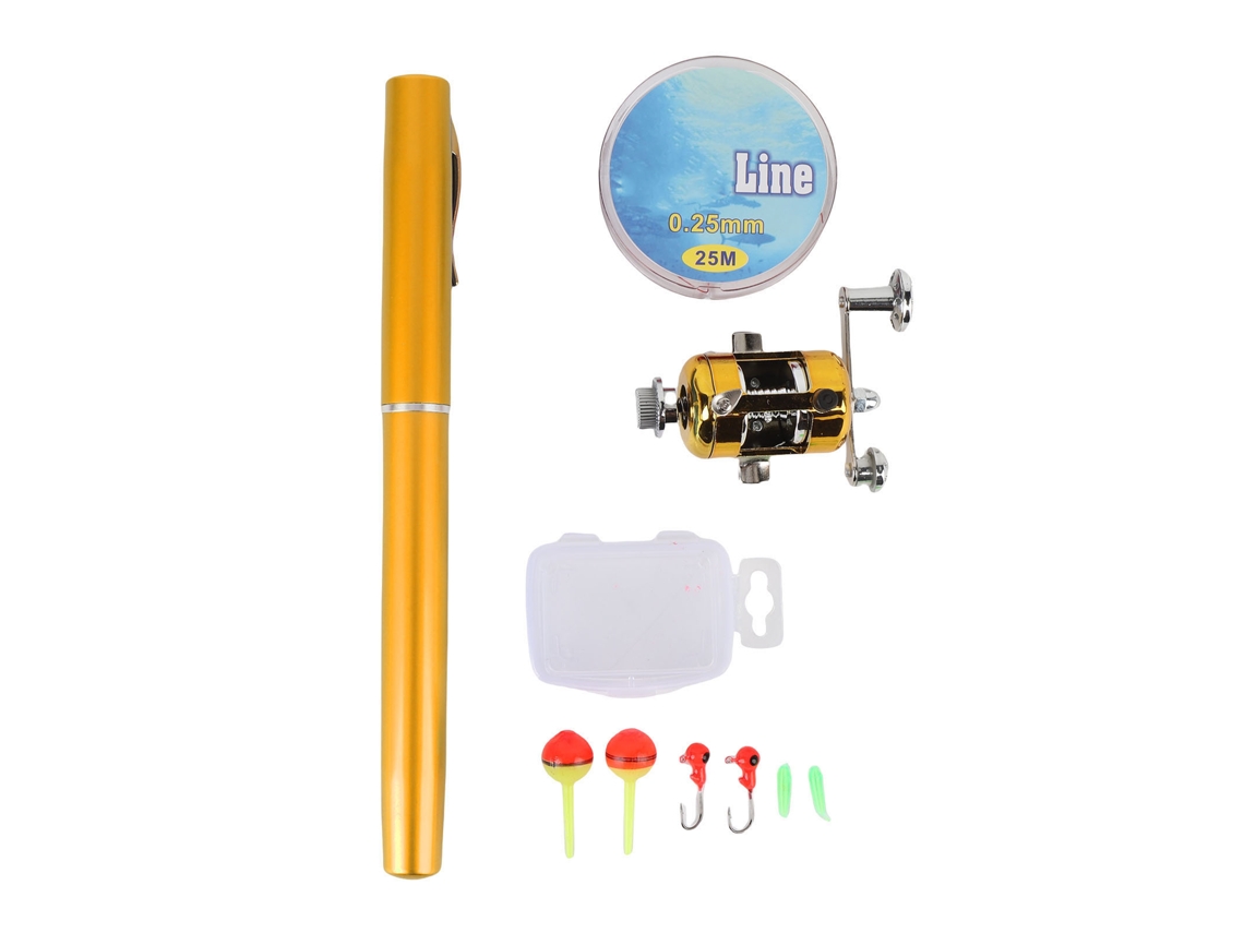 Vara de Pesca Miniatura Portátil com Mulinho