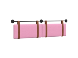 Conjunto 1 Cabeceira Suspensa Vidaxl Rosa Couro Sintético (170 X 55 X 5 Cm)