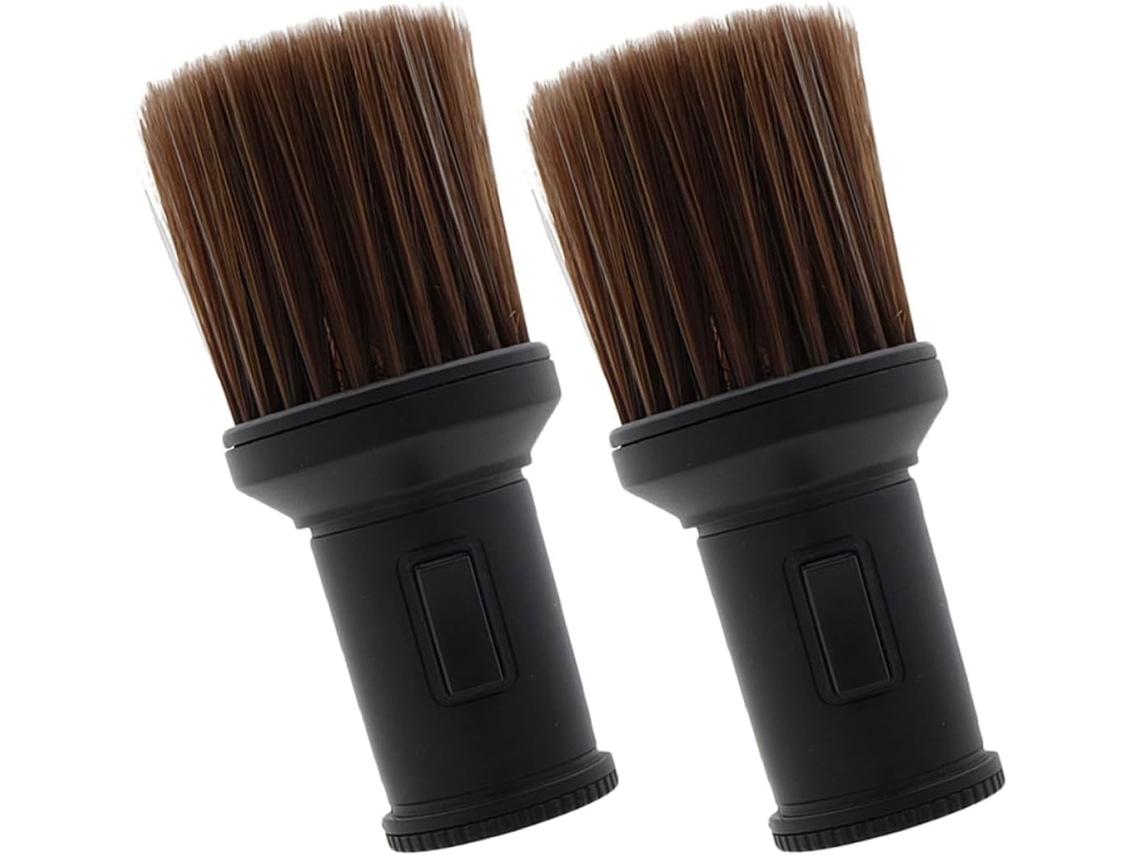 Conjunto De 2 Escovas Cabelo Macias Para Pescoço E Corte Com Cerdas Nylon Cabo Resistente Em Abs, Para Uso Pessoal E Em