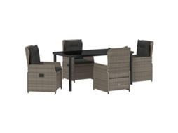 Maison Exclusive - Conjunto De Jantar Para Jardim 5 Pcs Cinzeto Vime Pe