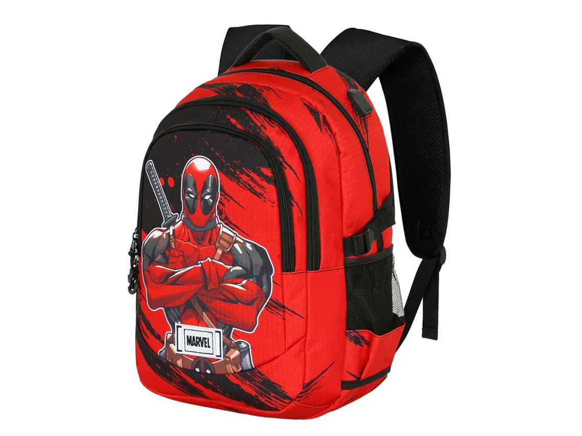 Marvel Deadpool Bad Mochila Running Plus Vermelha KARACTERMANIA