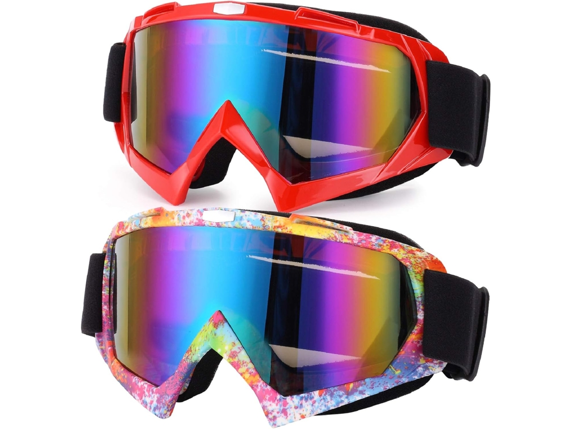 Óculos de Esqui, Pacote com 2 Óculos de Motociclista, Óculos de Snowboard, Homens e Mulheres, Proteção Uv, Proteção Contra Reflexos BRILVIBERA