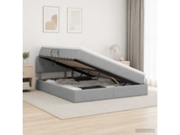 Vidaxl Cama Com Arrumação E Colchão Cinzento-claro 180 X 200 Cm Veludo