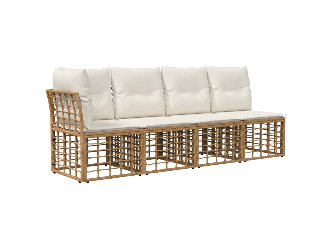 Maison Exclusive - Conjunto De Sofás Para Exterior 13 Pcs Natural E Branco Creme