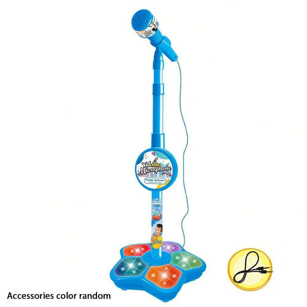 (azul) Suporte De Microfone Infantil De Brinquedo, Aparelho Eletrônico Portátil De Karaokê Para Crianças