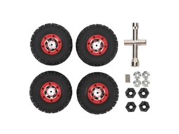 Mali conjunto de 4 Rodas com Parafuso e Haste para Carro Rc Wltoys 12423 12427 12428 124006