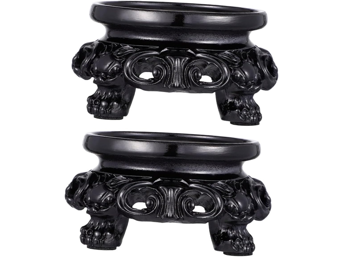 Suporte Para Esfera De Cristal Pequena Baluue, Base Decorativa Oca De Resina Preta, Pacote Com 2 Unidades Para Exibição