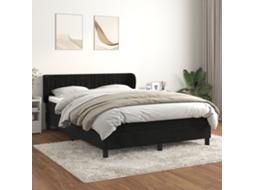 Vidaxl Cama Com Molas/colchão 140x200 Cm Veludo Preto
