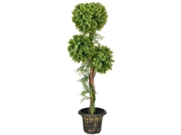 Planta Artificial Cm Árvore Artificial 3 Bolas De Buxo Com Vaso De Cimento, Interna E Externa, Altura 115