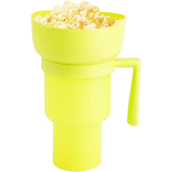 Copo Para Lanches, Caneca De Estádio De Alta Qualidade, Caneca 2 Em 1 Para Lanches E Bebidas, Tigela Reutilizável