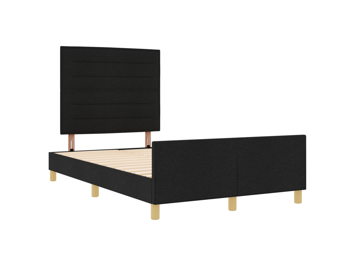 Conjunto 1 Estrado De Cama Plataforma Vidaxl Preto Tecido (160 X 200 Cm)