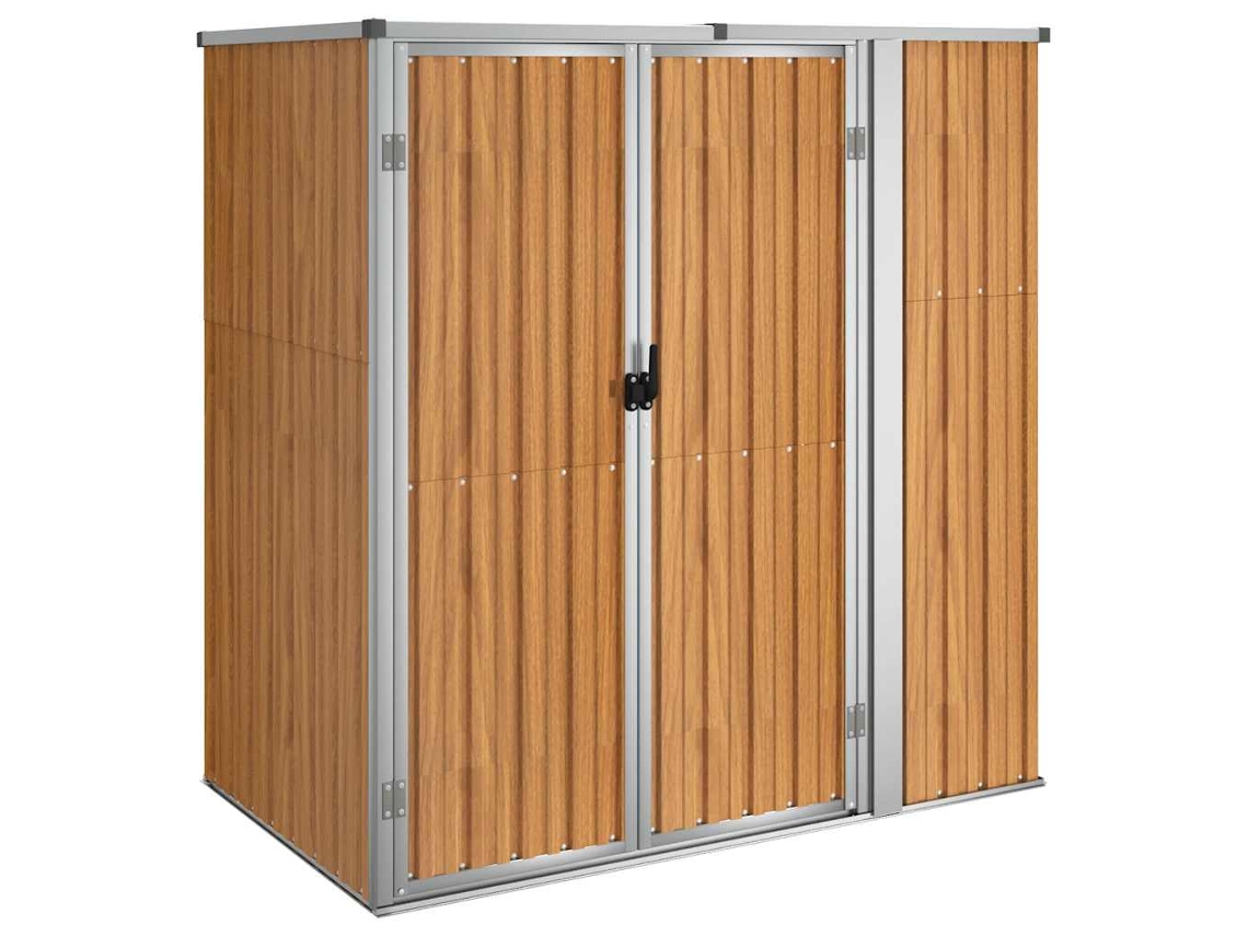 Abrigo Para Ferramentas Vidaxl Marrom Aço (161 X 89 X 161 Cm )