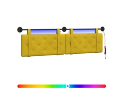 Cabeceira Suspensa com Luz Led Amarelo Veludo MAISON EXCLUSIVE