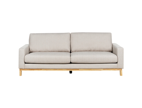 Sofá de 3 lugares BELIANI Siggard de Poliéster Creme 217x92x84