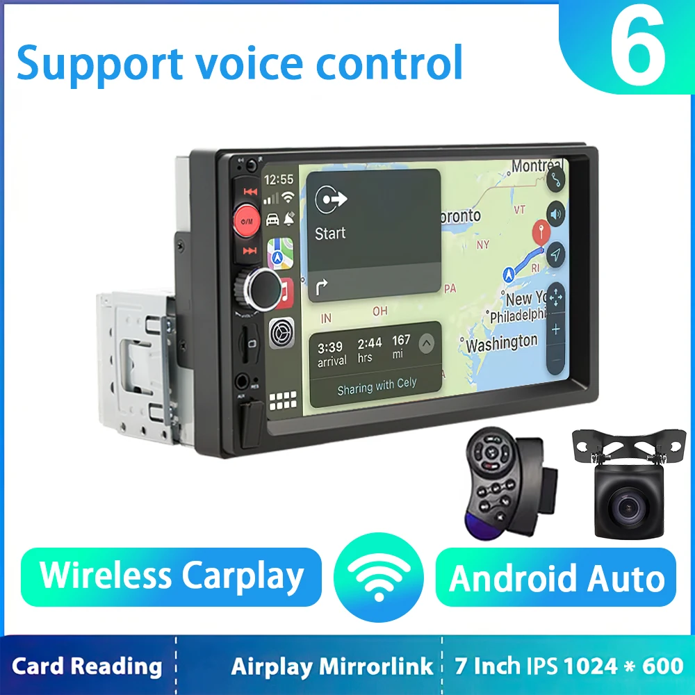 Sistema Multimídia Automotivo 2din (sem Fio - Ahd), Tela Ips De 7 Polegadas, Android Auto, Bluetooth, Usb
