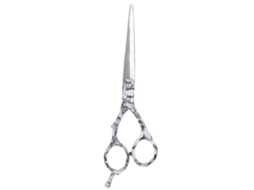 Tesoura De Corte De Cabelo Com Padrão Marble De Alumínio Para Cabeleireiro Barbearia Design Ergonômico Cinza