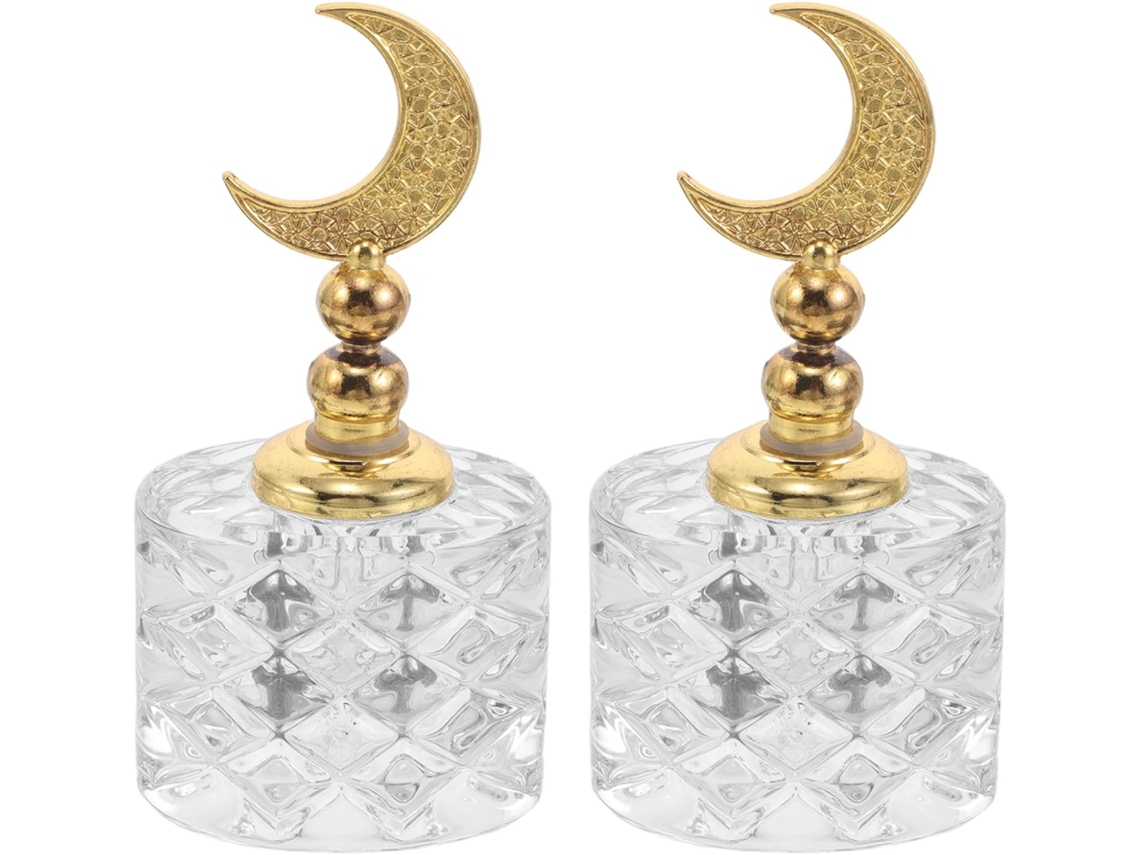 Conjunto de 2 Frascos de Perfume de Vidro Transparente Mini Recarregáveis, 3 Ml (0,1 Oz)