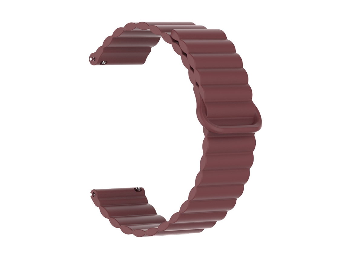 Pulseira magnética de silicone para Huawei GT6 GT5, compatível com smartwatches Samsung, bicolor vinho tinto, 22 mm