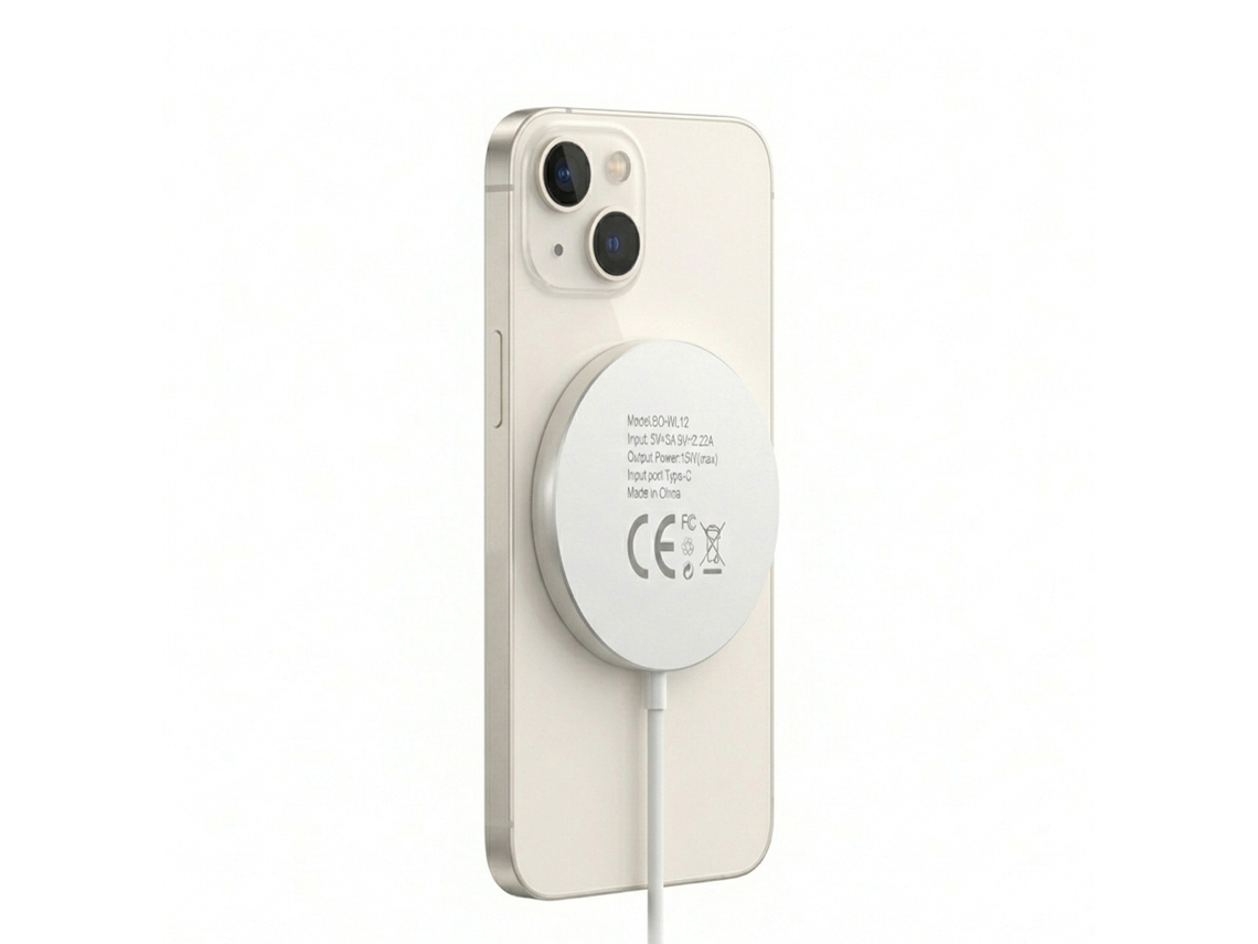 Mayaxess Carregador Para Iphone 14 Magsafe Magnético 15w Branco